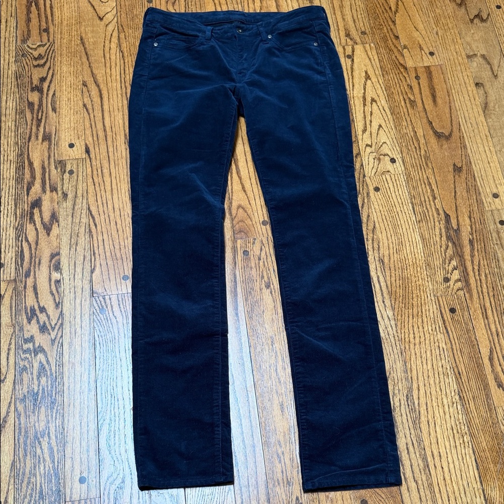 Uniqlo sz 28 HEATECH Navy blue cords skinny fit - nice & soft